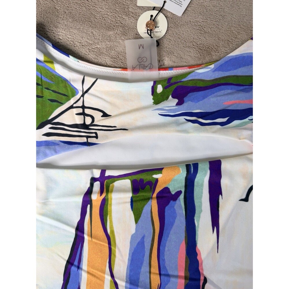 CALIA Women's Swim Cropped Rashguard, Small - Tahitian Print Size M - Picture 5 of 12